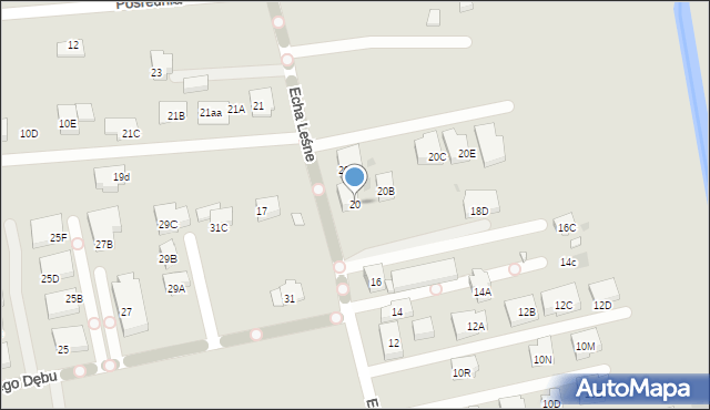 Warszawa, Echa Leśne, 20, mapa Warszawy