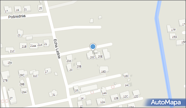 Warszawa, Echa Leśne, 20D, mapa Warszawy