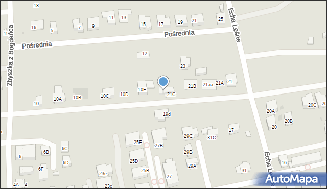 Warszawa, Echa Leśne, 21D, mapa Warszawy