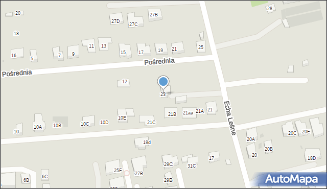 Warszawa, Echa Leśne, 23, mapa Warszawy