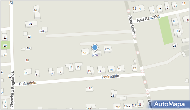 Warszawa, Echa Leśne, 27C, mapa Warszawy