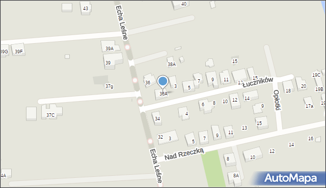 Warszawa, Echa Leśne, 36A, mapa Warszawy