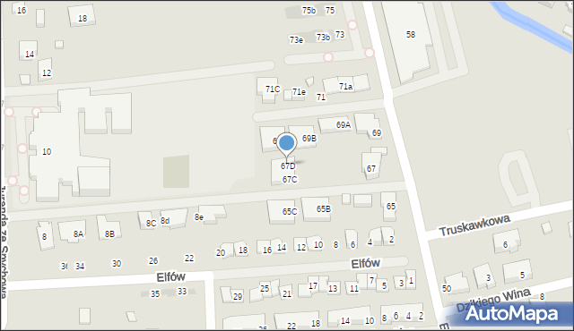 Warszawa, Echa Leśne, 67D, mapa Warszawy