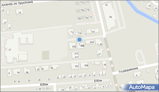 Warszawa, Echa Leśne, 69C, mapa Warszawy
