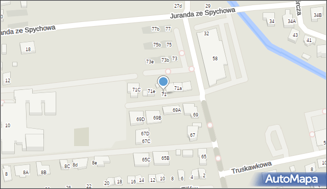 Warszawa, Echa Leśne, 71, mapa Warszawy