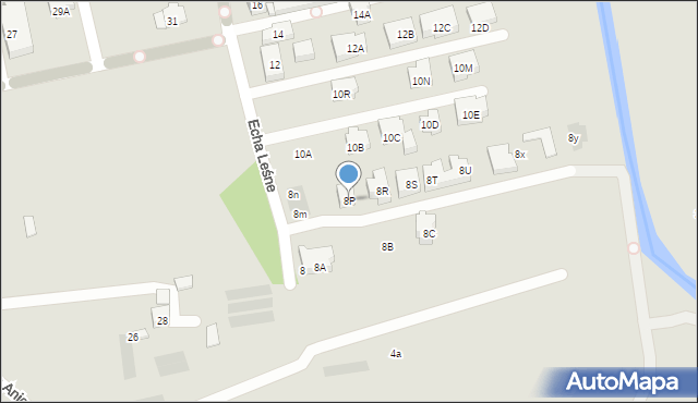 Warszawa, Echa Leśne, 8P, mapa Warszawy