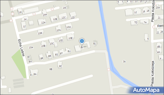 Warszawa, Echa Leśne, 8x, mapa Warszawy