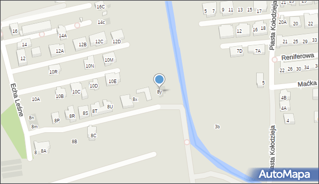 Warszawa, Echa Leśne, 8y, mapa Warszawy