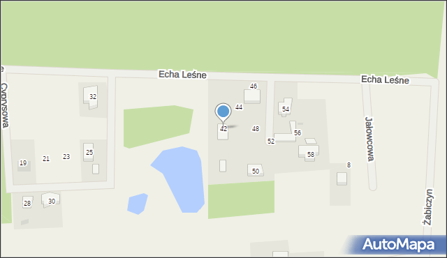 Żabiczyn, Echa Leśne, 42, mapa Żabiczyn