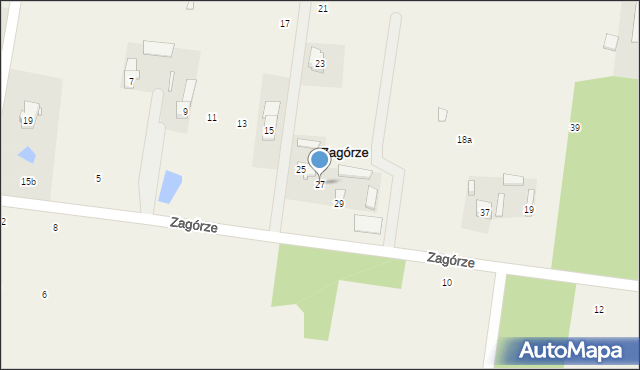 Zagórze, Echa Leśnego, 27, mapa Zagórze