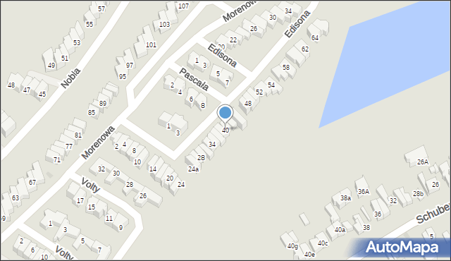 Gdańsk, Edisona Thomasa, 40, mapa Gdańska