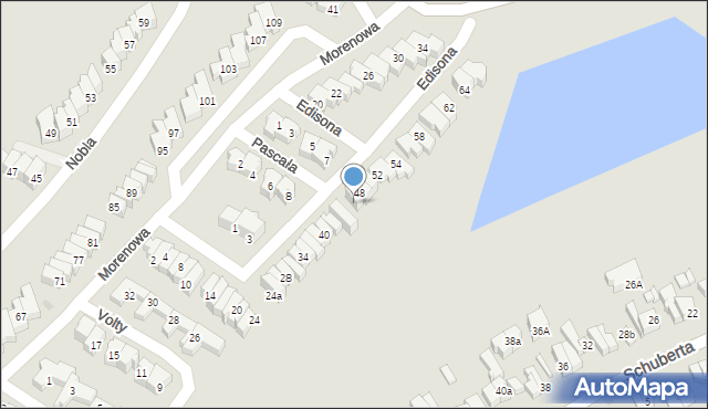 Gdańsk, Edisona Thomasa, 46, mapa Gdańska