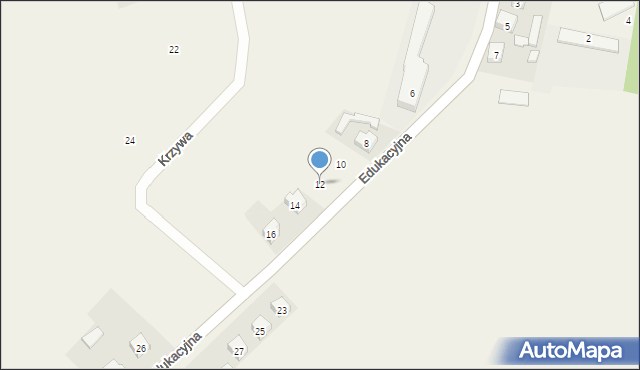 Giebło, Edukacyjna, 12, mapa Giebło