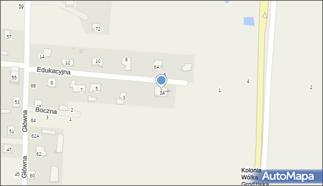 Kozery, Edukacyjna, 3A, mapa Kozery