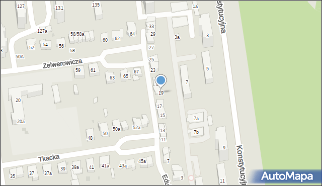 Łódź, Edukacyjna, 19, mapa Łodzi