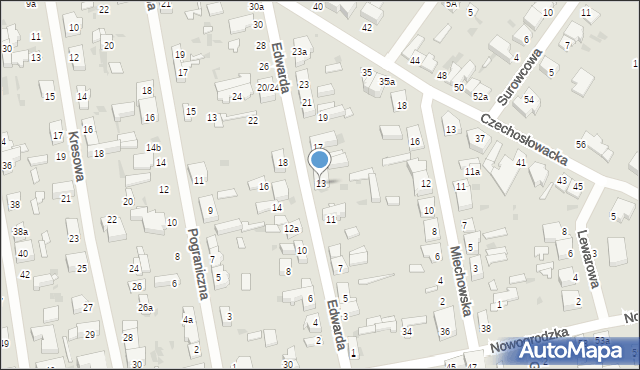 Łódź, Edwarda, 13, mapa Łodzi