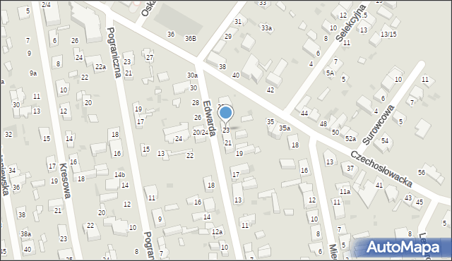 Łódź, Edwarda, 23, mapa Łodzi