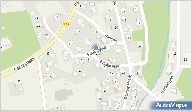 Rajsko, Edukacyjna, 5, mapa Rajsko