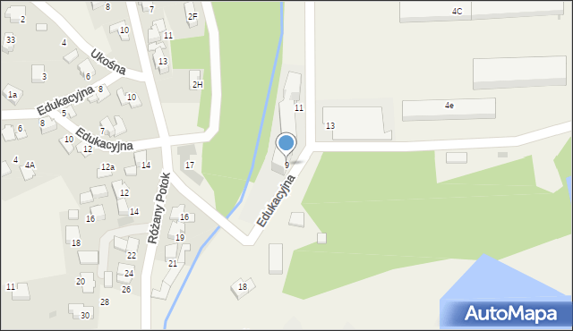 Rajsko, Edukacyjna, 9, mapa Rajsko