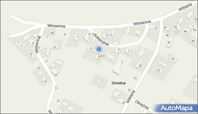 Smolice, Edukacyjna, 9, mapa Smolice
