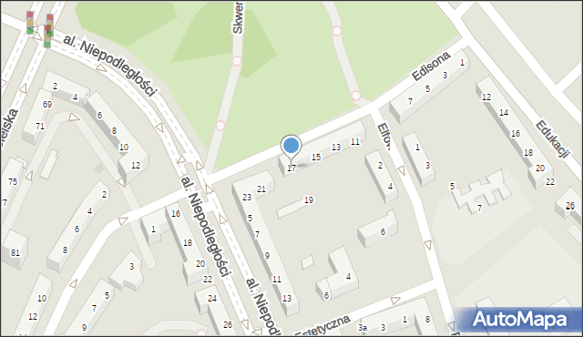 Tychy, Edisona Thomasa, 17, mapa Tychów