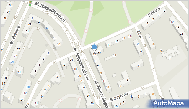 Tychy, Edisona Thomasa, 23, mapa Tychów