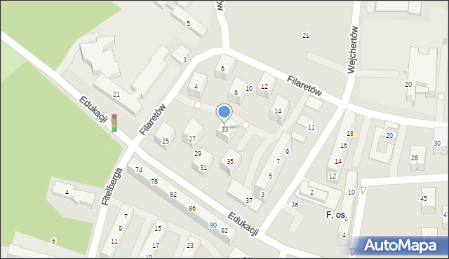 Tychy, Edukacji, 33, mapa Tychów