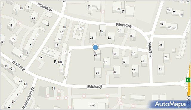 Tychy, Edukacji, 45, mapa Tychów