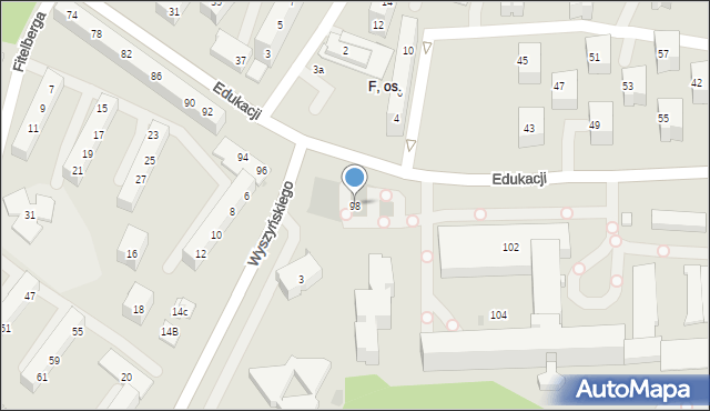 Tychy, Edukacji, 98, mapa Tych&oacute;w