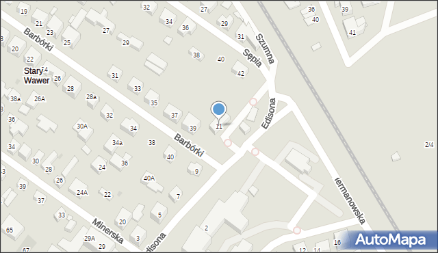 Warszawa, Edisona Thomasa, 11, mapa Warszawy