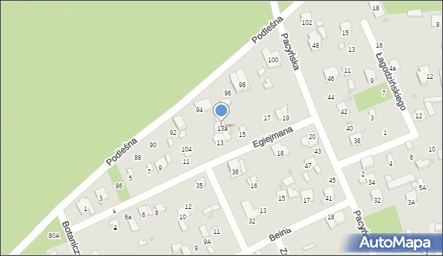 Radom, Egiejmana Bolesława, 13a, mapa Radomia