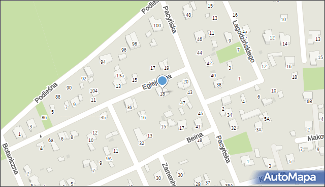 Radom, Egiejmana Bolesława, 18, mapa Radomia