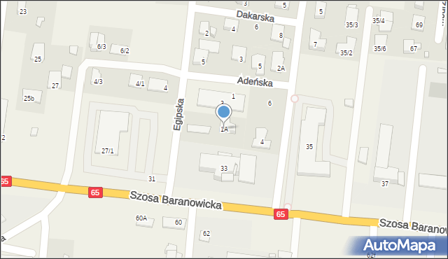 Zaścianki, Egipska, 1A, mapa Zaścianki