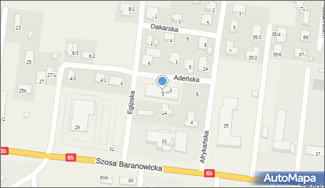 Zaścianki, Egipska, 3, mapa Zaścianki