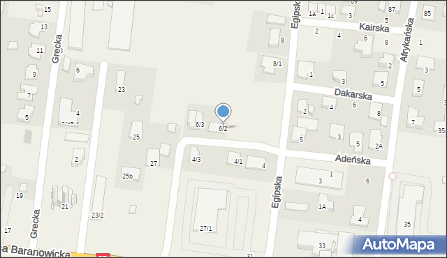 Zaścianki, Egipska, 6/2, mapa Zaścianki