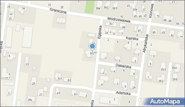 Zaścianki, Egipska, 8/1, mapa Zaścianki