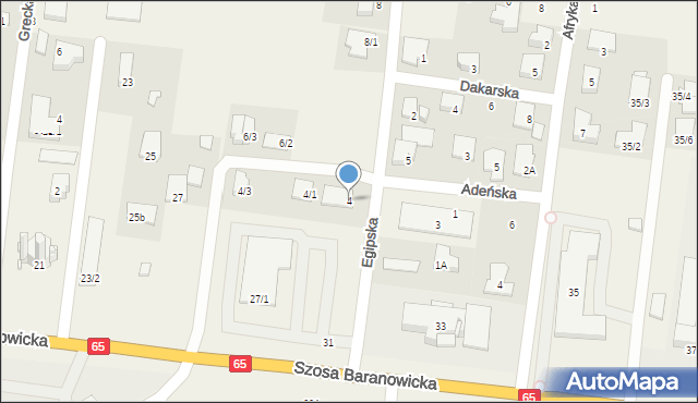 Zaścianki, Egipska, 4, mapa Zaścianki