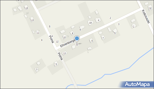 Odrzykoń, Ehrenberga Gustawa, 11, mapa Odrzykoń