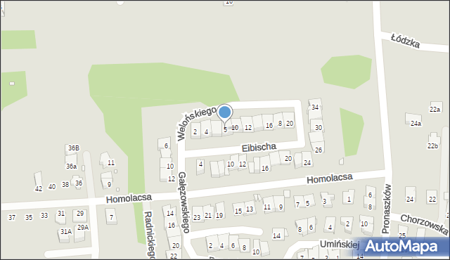 Kraków, Eibischa Eugeniusza, 5, mapa Krakowa