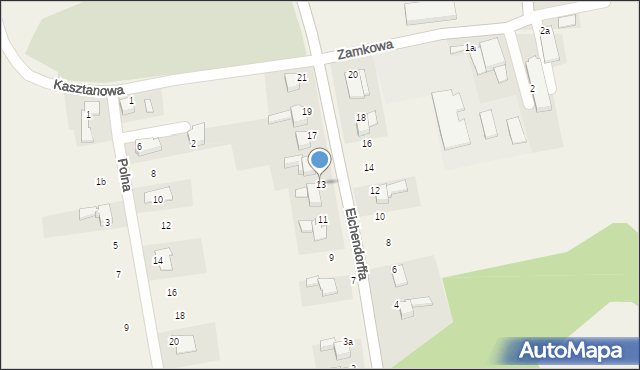 Łubowice, Eichendorffa, 13, mapa Łubowice