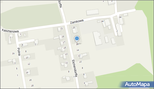 Łubowice, Eichendorffa, 16, mapa Łubowice