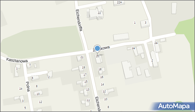 Łubowice, Eichendorffa, 20, mapa Łubowice