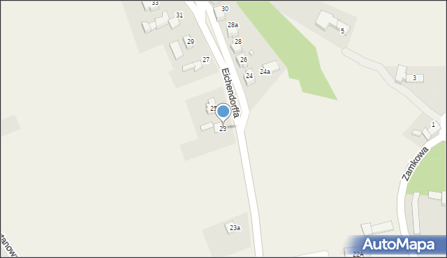 Łubowice, Eichendorffa, 23, mapa Łubowice