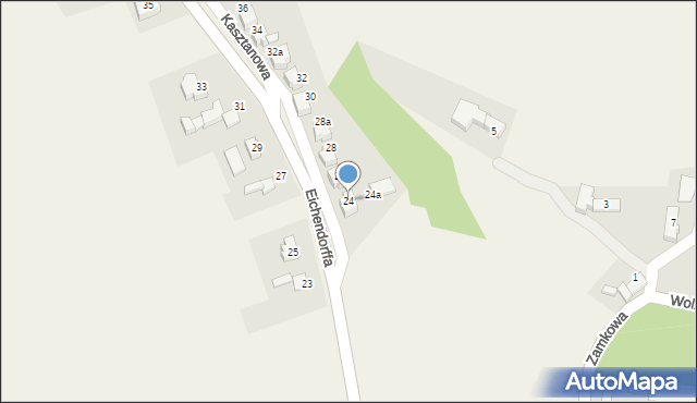 Łubowice, Eichendorffa, 24, mapa Łubowice