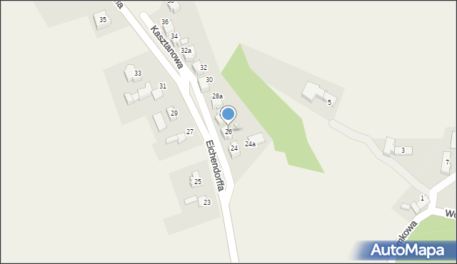 Łubowice, Eichendorffa, 26, mapa Łubowice