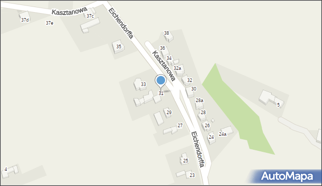 Łubowice, Eichendorffa, 31, mapa Łubowice