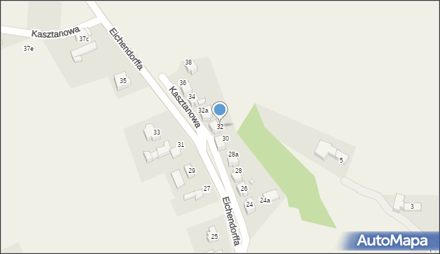 Łubowice, Eichendorffa, 32, mapa Łubowice