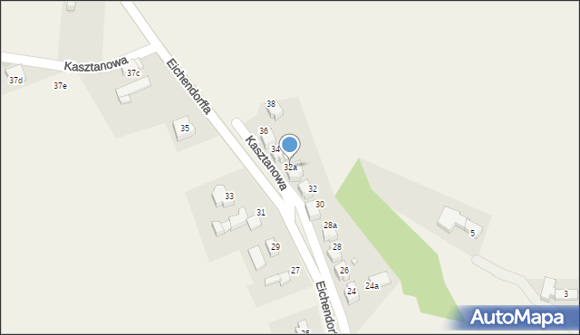 Łubowice, Eichendorffa, 32a, mapa Łubowice