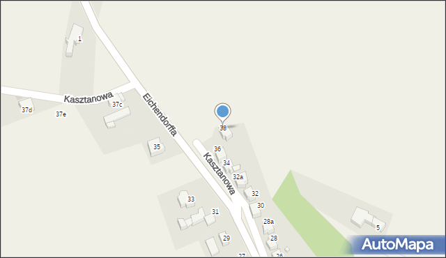 Łubowice, Eichendorffa, 38, mapa Łubowice