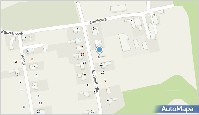 Łubowice, Eichendorffa, 14, mapa Łubowice